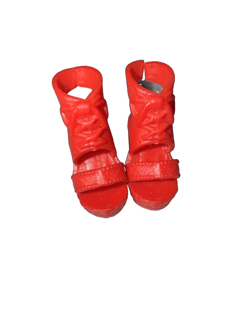 Mattel Barbie Doll Shoes FASHIONISTAS ~ CURVY GIRLS ~  RED WEDGE STRAPPY HEELS